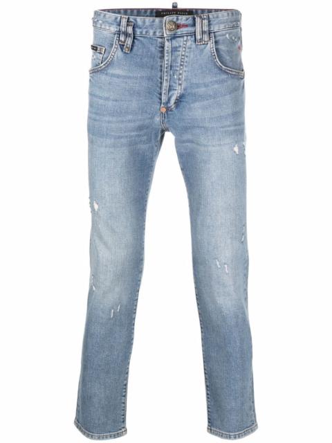 PHILIPP PLEIN distressed straight-cut jeans