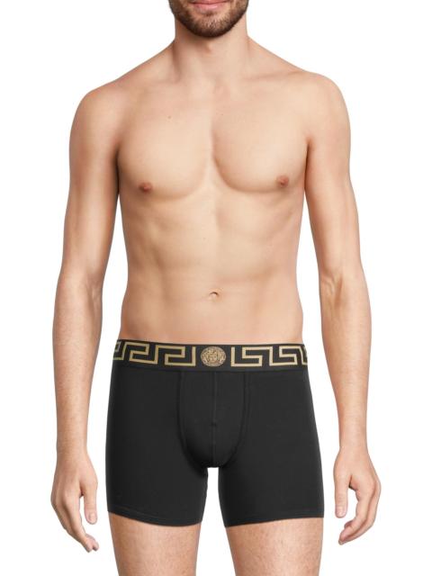 VERSACE Men's 2-Pack Trunk Boxer Briefs - Black Grey
