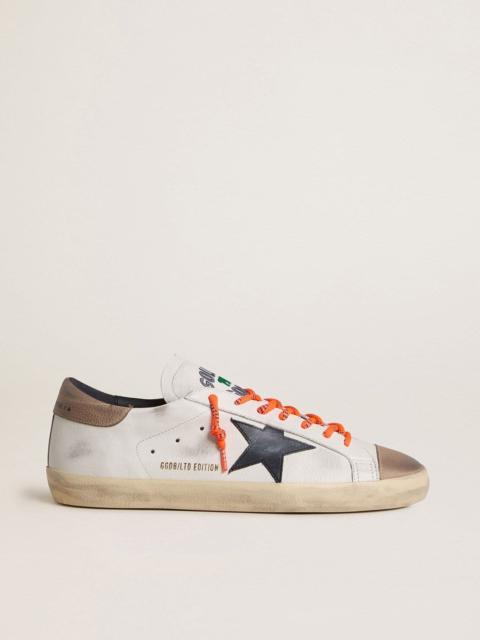 Golden Goose Men's Super-Star LTD in leather with black leather star and beige leather heel tab