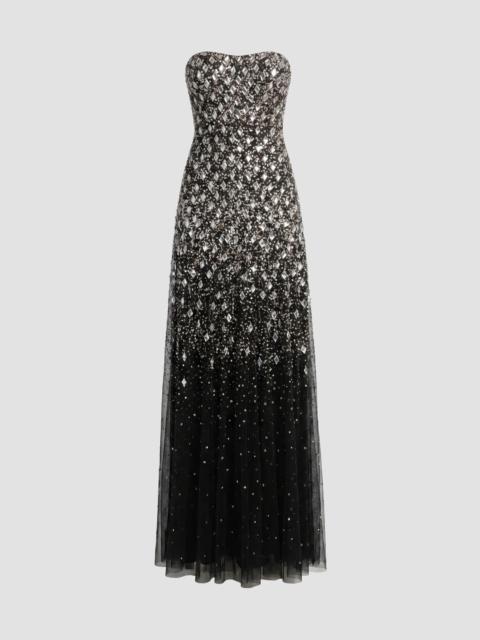 MAC DUGGAL Women's Beaded Mesh Strapless A-Line Gown - Black