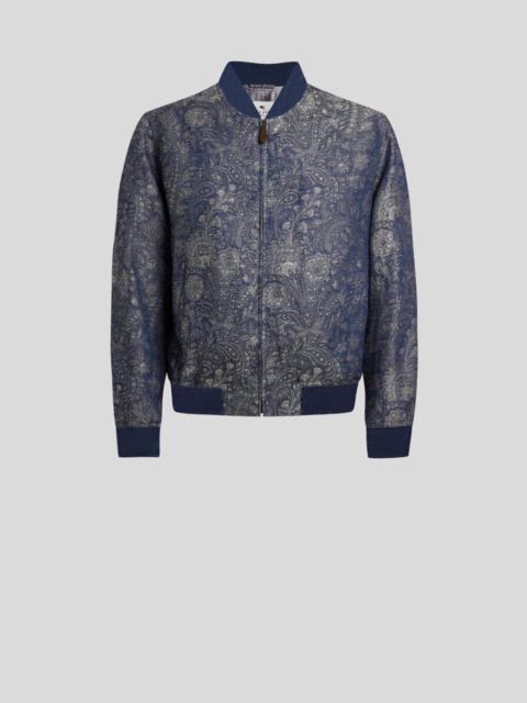 Etro JACQUARD DENIM BOMBER JACKET WITH FLORAL PAISLEY MOTIF