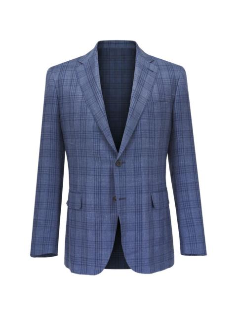 Canali plaid notched lapel blazer