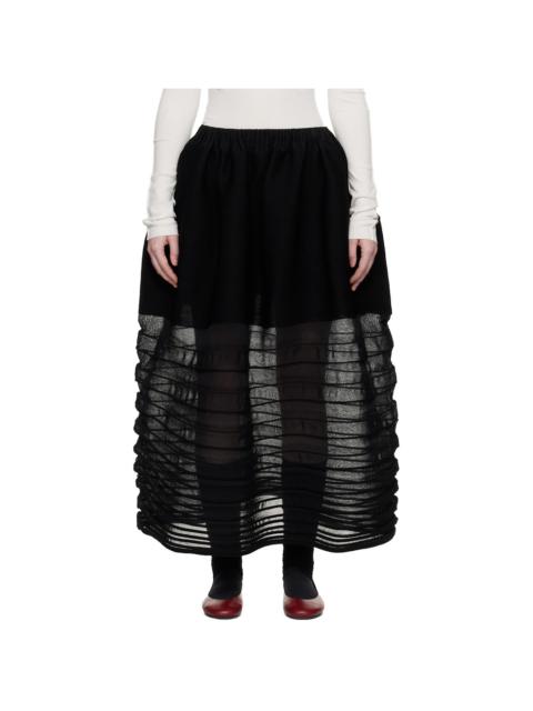ISSEY MIYAKE Black December Moving Knit Midi Skirt