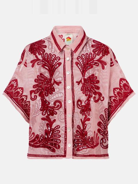 FARM RIO Arabesc embroidered cotton shirt