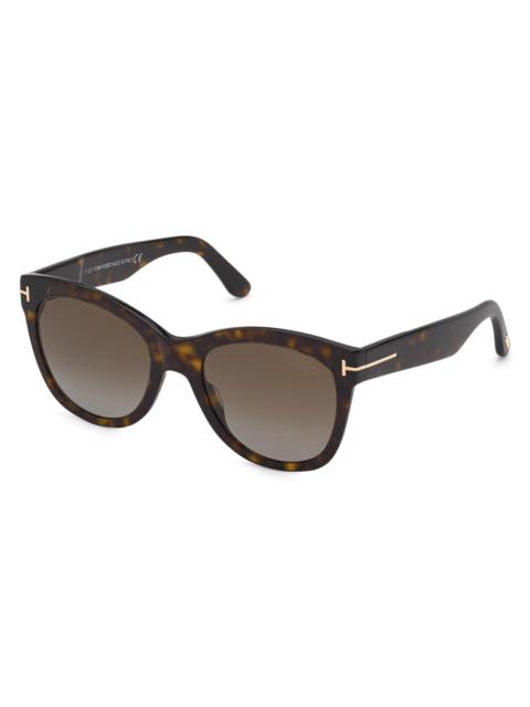 TOM FORD Women's Wallace 54MM Cat Eye Sunglasses - Dark Havana
