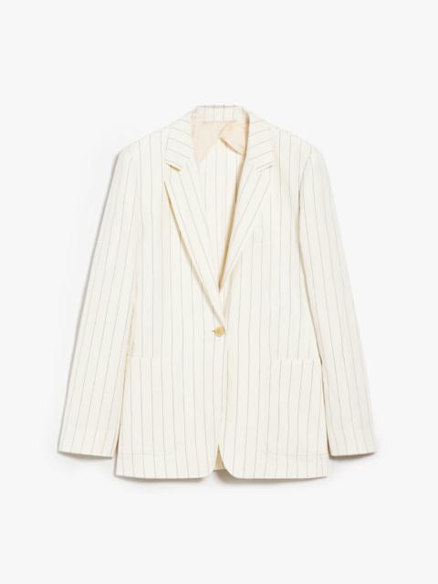 MICRON Single-breasted blazer in pinstriped canvas