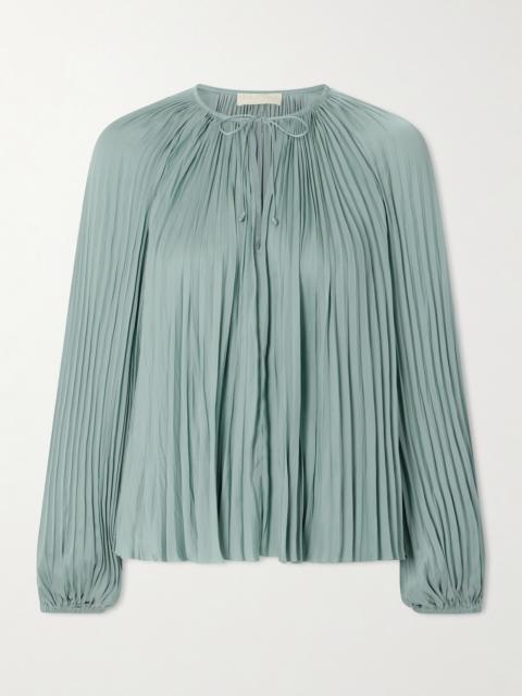 ULLA JOHNSON Electra Pleated Satin Blouse