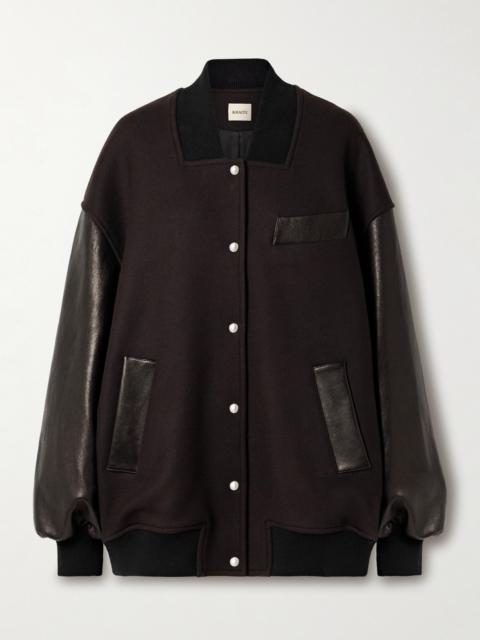 KHAITE Spencer Wool-blend Felt And Leather Bomber Jacket
