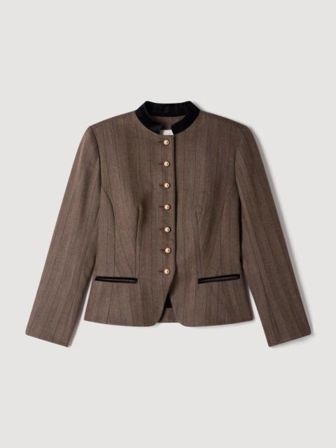 Sandro STRIPED WOOL SUIT JACKET