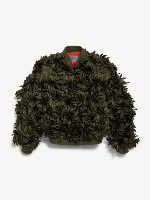 BALENCIAGA Women's Flowers Cocoon Bomber in Khaki