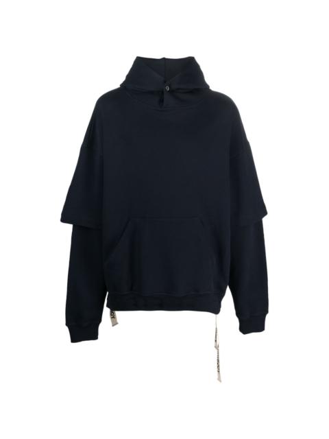 Khrisjoy layered-sleeves cotton hoodie