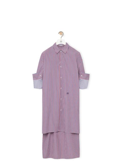 Loewe Turn-up shirt dress in striped cotton