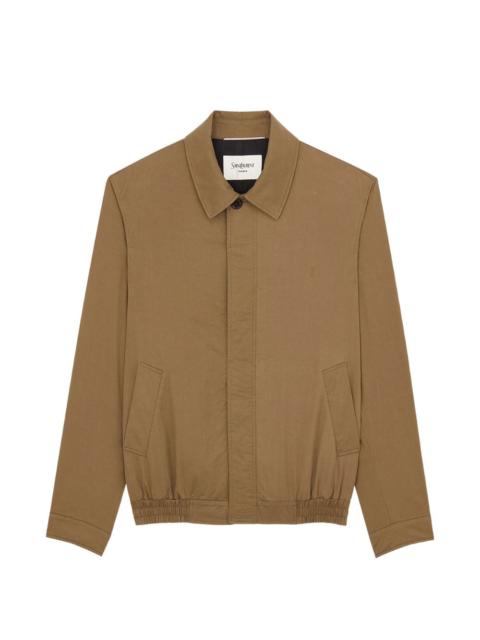 SAINT LAURENT Cassandre taupe button jacket
