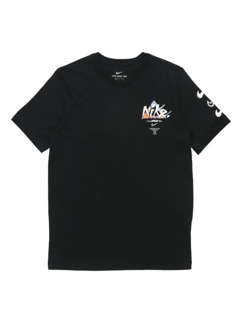 Nike Nike Sportswear Print Casual Sports Short Sleeve Black DB6136-010