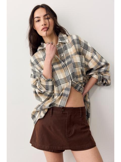 FREE PEOPLE We The Free Gallivanting Vegan Suede Peekaboo Skort