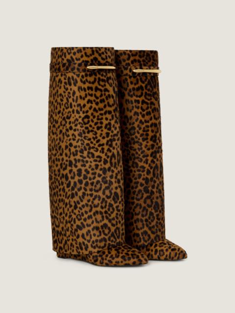 Givenchy SHARK PINCH BOOTS IN LEOPARD PONY-EFFECT LEATHER