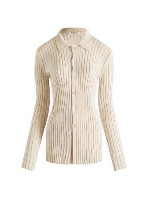AURALEE Auralee Rib Knit Shirt Cardigan