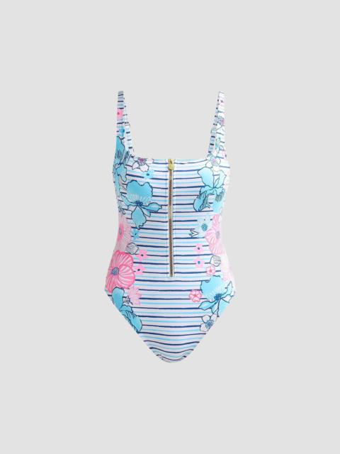 Lilly Pulitzer Women's Emil Zip-Up One-Piece Swimsuit - Starlight Navy