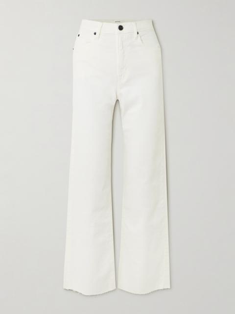 SLVRLAKE Grace Frayed High-rise Wide-leg Jeans