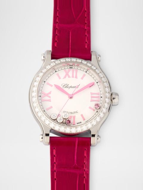 Chopard Limited Edition Happy Sport 33mm Pink Tourmaline and Diamond Watch