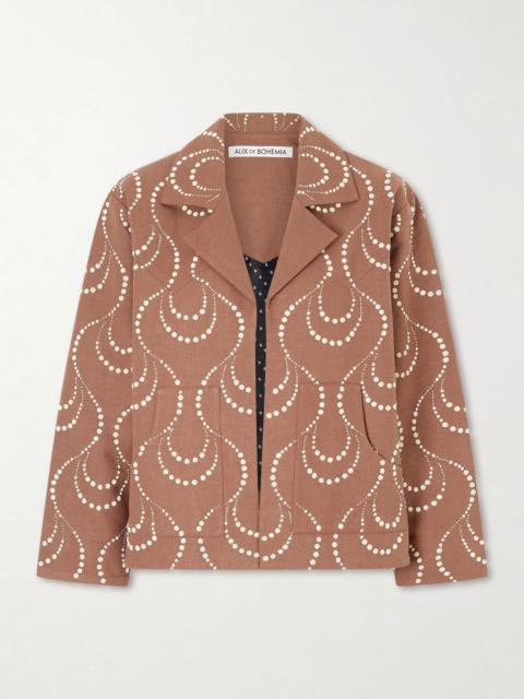 ALIX OF BOHEMIA Bead-embellished silk jacket Brown