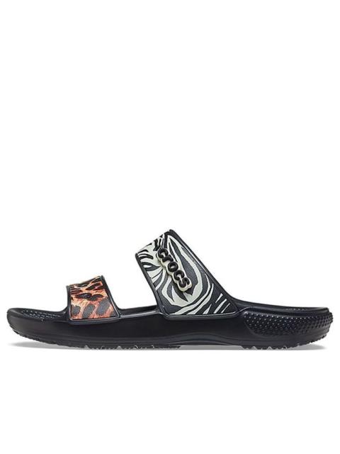 crocs Crocs Classic Clog Cozy Unisex Black Multi-Color Slippers 'Black' 207847-0C4