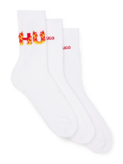 HUGO THREE-PACK OF SHORT-LENGTH SOCKS WITH LOGO DETAILS