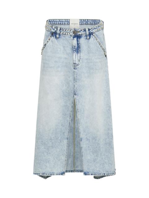 ONE TEASPOON Mrs Carter Low Waist Long Denim Skirt - Depeche Blue