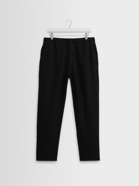 Wax London Kurt - Black Washed Linen Relaxed Fit Trousers