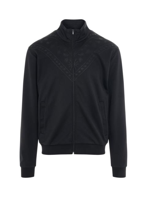 Marcelo Burlon County Of Milan Bandana Slim Track Jacket in Black/Anthracite