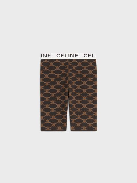 CELINE Celine monogrammed biker shorts in silk cotton