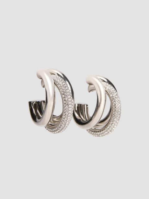 rabanne Women's Bo Creole Crystal-Embellished Hoop Earrings - Silver Crystal