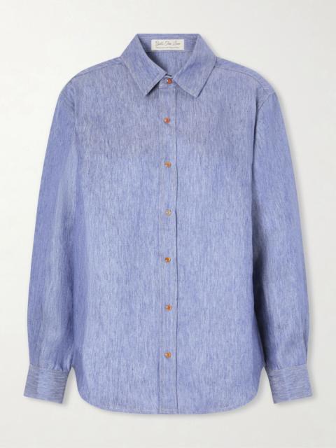 God’s True Cashmere Linen-denim shirt Blue