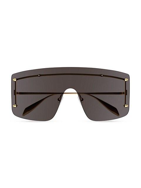 Alexander McQueen Spike Studs 99MM Mask Metal Sunglasses
