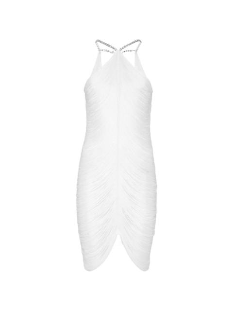 PHILIPP PLEIN draped fringe mini dress