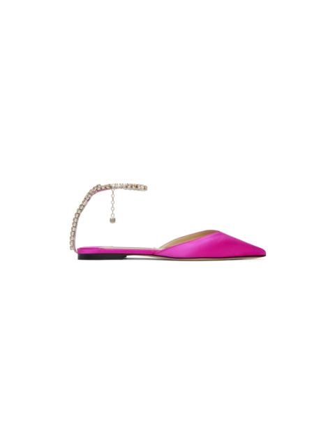JIMMY CHOO Pink Saeda Slip-On Loafers