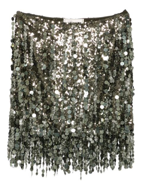 Blumarine sequin-embellished fringe mini skirt