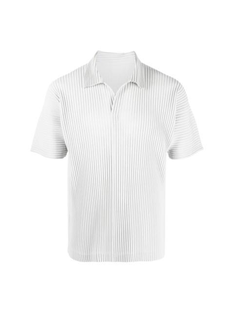 pleated polo shirt