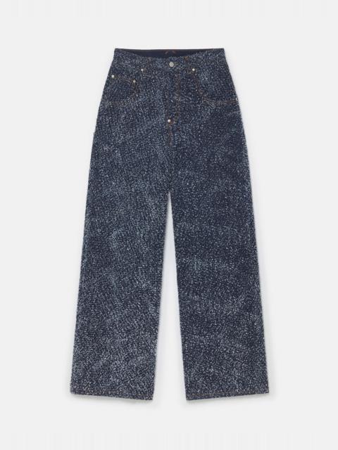 Stella McCartney High-Rise Denim Bouclé Jeans