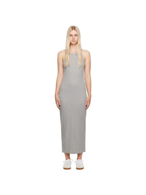 Gray Curved Maxi Dress