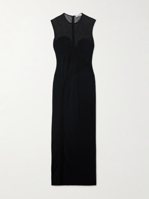 Alaïa Silk-trimmed Stretch-knit Maxi Dress