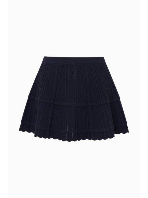 LoveShackFancy Rora Stretch Pointelle Mini Skirt