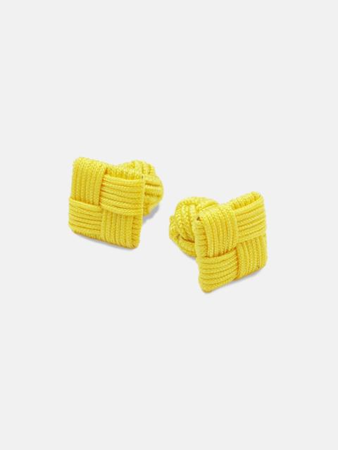 J. PRESS YELLOW COMBO KNOT CUFFLINKS