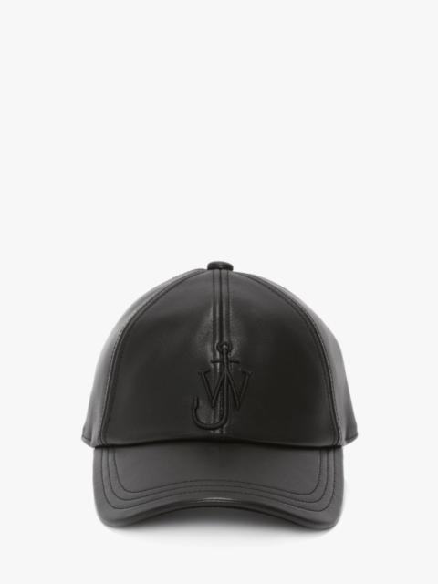 JW Anderson LEATHER BASEBALL CAP WITH ANCHOR LOGO