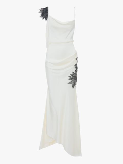 Victoria Beckham Asymmetric Draped Cami Gown In Ivory - 1125WDR006161A-IVORY-4  | REVERSIBLE