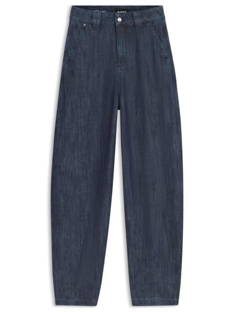 BOSS RELAXED-FIT JEANS IN TEXTURED OPEN-WEAVE DENIM