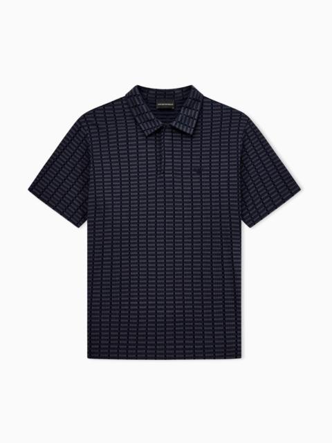 EMPORIO ARMANI POLO IN MOULINÉ JACQUARD JERSEY