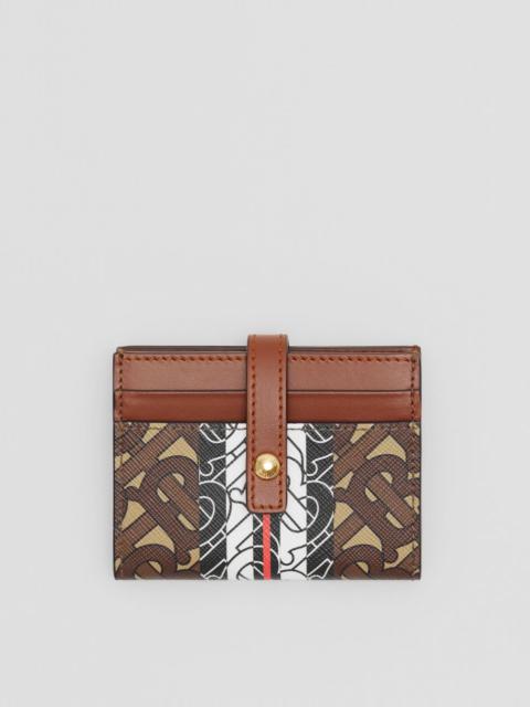 Burberry Monogram Stripe E-canvas Folding Card Case