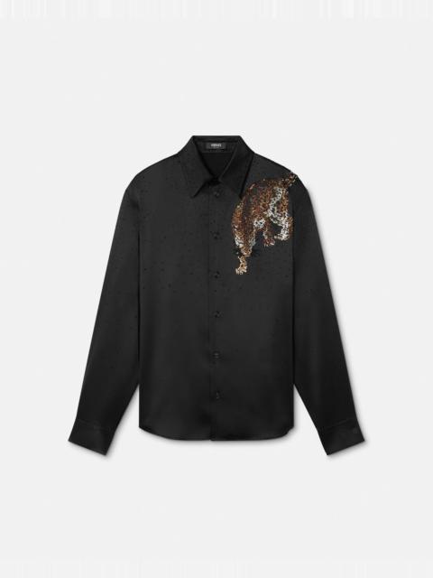 VERSACE Crystal Versace Leopard Shirt