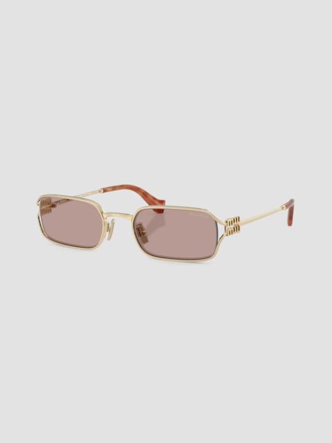 Miu Miu Women's 52MM Rectangular Sunglasses - Gold